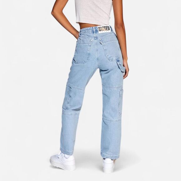 The Ragged Priest Combat Cargo Jeans – Cyber Grunge Streetwear Denim (Size 28) - Picture 2 of 8